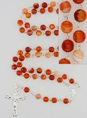 Rosenkranz Wunderbare Madonna 925er Silber und Karneol