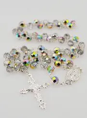 Rosenkranz Wundertätige Madonna 925er Silber und Kristall