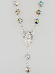 Rosenkranz Wundertätige Madonna 925er Silber und Kristall