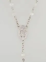 Rosenkranz Wundertätige Madonna Weiße Perlen