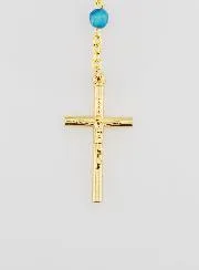 Rosenkranz Wunderbare Medaille aus Achat – Goldfarbene Kette