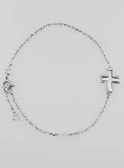 Religiöses Silber Armband mit Perlmutt-Kreuz