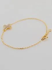 Religiöses Armband Vergoldet und Perlmutt-Kreuz