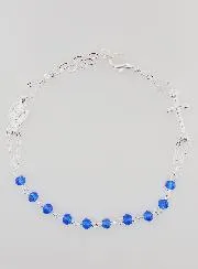 Zehner Rosenkranz Armband Wundertätige Medaille und Kreuz - Blau