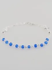 Zehner Rosenkranz Armband Wundertätige Medaille und Kreuz - Blau