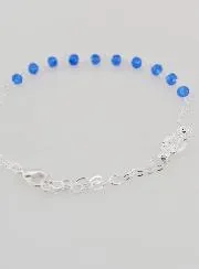 Zehner Rosenkranz Armband Wundertätige Medaille und Kreuz - Blau