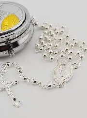 Rosenkranzdose Firmung mit Rosenkranz