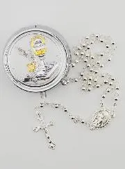 Kommunion Rosenkranz Dose mit Rosenkranz