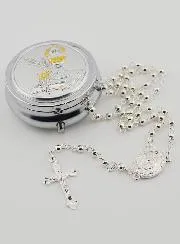 Kommunion Rosenkranz Dose mit Rosenkranz