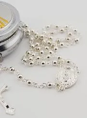 Rosenkranzdose Barmherziger Jesus und Rosenkranz