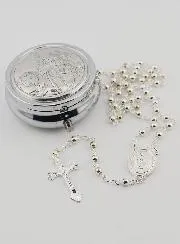 Rosenkranzdose Schutzengel und Rosenkranz