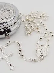 Rosenkranzdose Schutzengel und Rosenkranz