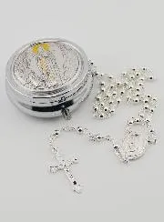 Set Rosenkranzdose Lourdes und Rosenkranz