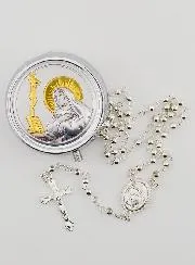 Rosenkranz und Dose Heilige Rita