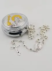 Rosenkranz und Dose Heilige Rita