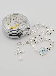 Set Rosenkranz Dose Muttergottes von Medjugorje und Rosenkranz