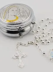 Set Rosenkranz Dose Muttergottes von Medjugorje und Rosenkranz