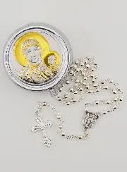 Rosenkranz und Dose Mutter Gottes von Tschenstochau
