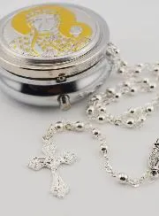 Set Rosenkranz und Dose Mutter Gottes von Tschenstochau