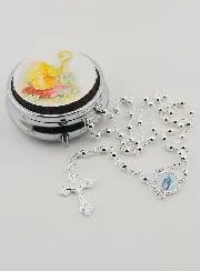 Geschenk zur Firmung Rosenkranz-Dose und Rosenkranz