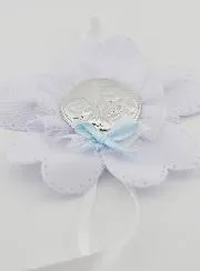 Taufgeschenk – Medaillon für Babywiege Blume – Schutzengel