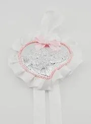 Taufgeschenk – Medaillon für Babywiege Herz und Schutzengel