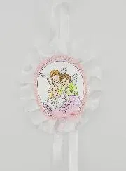 Taufgeschenk – Medaillon für Babywiege mit Schutzengeln