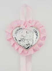 Taufgeschenk – Medaillon für Babywiege Herz Heilige Familie