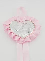 Taufgeschenk – Medaillon für Babywiege Herz Heilige Familie