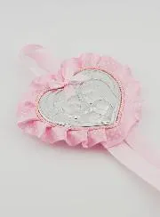 Taufgeschenk – Medaillon für Babywiege Herz Heilige Familie