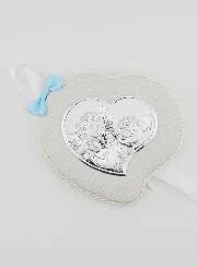 Taufgeschenk Junge – Anhänger für Babywiege aus Leder - Engel mit Laterne