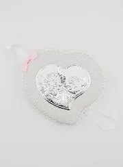 Taufgeschenk Mädchen – Anhänger für Babywiege aus Leder - Engel mit Laterne