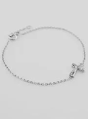 Religiöses Armband Silber mit Strasskreuz