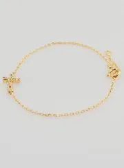 Religiöses Armband Vergoldet mit Strass Kreuz