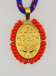 Wundertätige Medaille Rote Perlen - Kordel