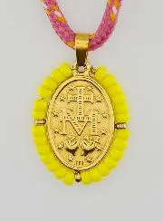 Wundertätige Medaille Gelbe Perlen und Kordel