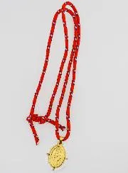 Wundertätige Medaille Weiße Perlen und Kordel