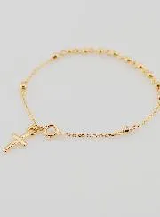 Religiöses Armband mit Kreuz – Vergoldet