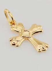 Vergoldeter Kreuz-Anhänger - 20mm