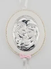 Taufgeschenk für Mädchen – Medaillon für Babywiege Heilige Familie