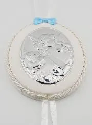 Taufgeschenk für Junge – Medaillon für Babywiege Engel Laterne