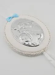 Taufgeschenk für Junge – Medaillon für Babywiege Engel Laterne