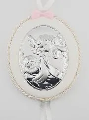 Taufgeschenk für Mädchen – Medaillon für Babywiege Engel Laterne