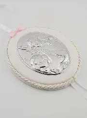 Taufgeschenk für Mädchen – Medaillon für Babywiege Engel Laterne