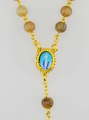 Rosenkranz der Wunderbaren Jungfrau mit Glasperlen – Braun