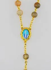 Rosenkranz aus Braunen Glasperlen – Wunderbare Medaille