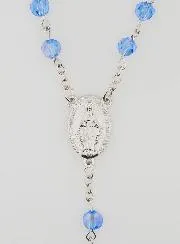 Rosenkranz mit Blauen Facettierten Perlen – Wundertätige Medaille
