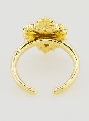 Verstellbarer Ring mit Ex Voto aus Gold-Messing und Strass