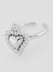 Verstellbarer Ex Voto Ring Silber-Messing und Strass