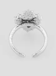 Verstellbarer Ex Voto Ring Silber-Messing und Strass